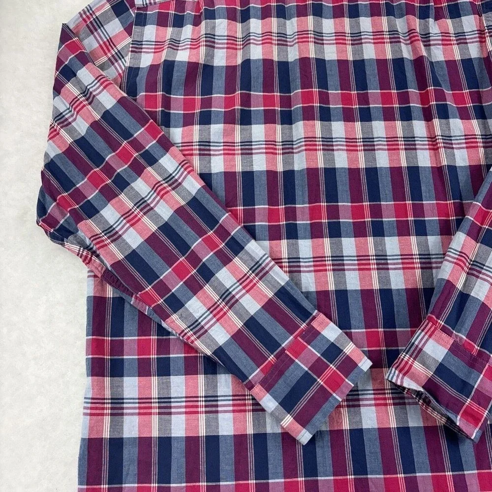 J. Crew mens shirt Summer Plaid M‎ Button Down Long Sleeve Tartan Plaid Cotton